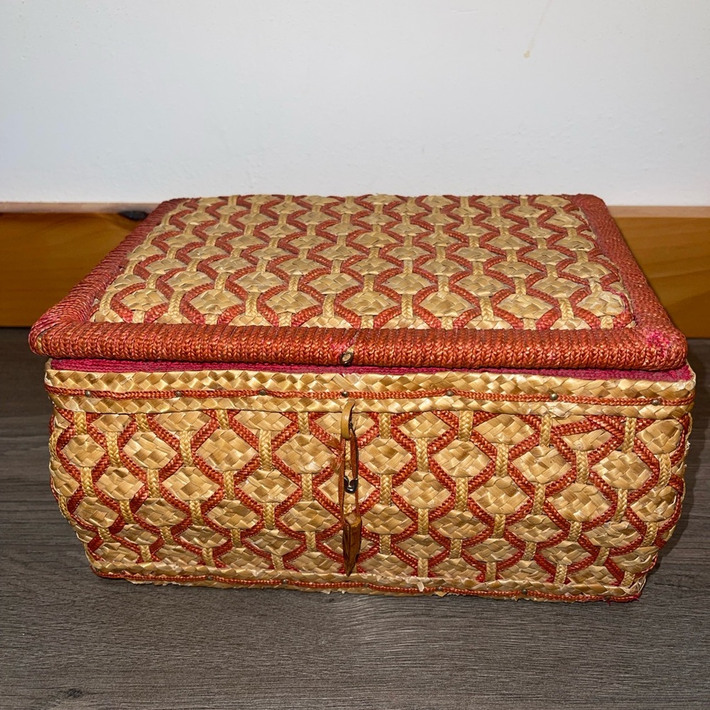 Vintage Wicker Sewing Box